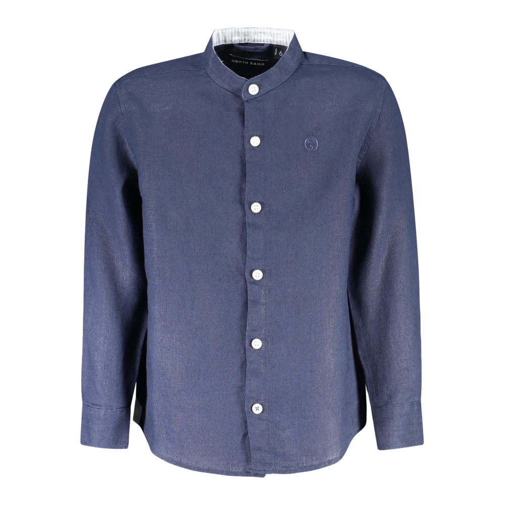 North Sails , Kids Shirts, Male, Blue, 6 Y, Mandarin Collar Shirt