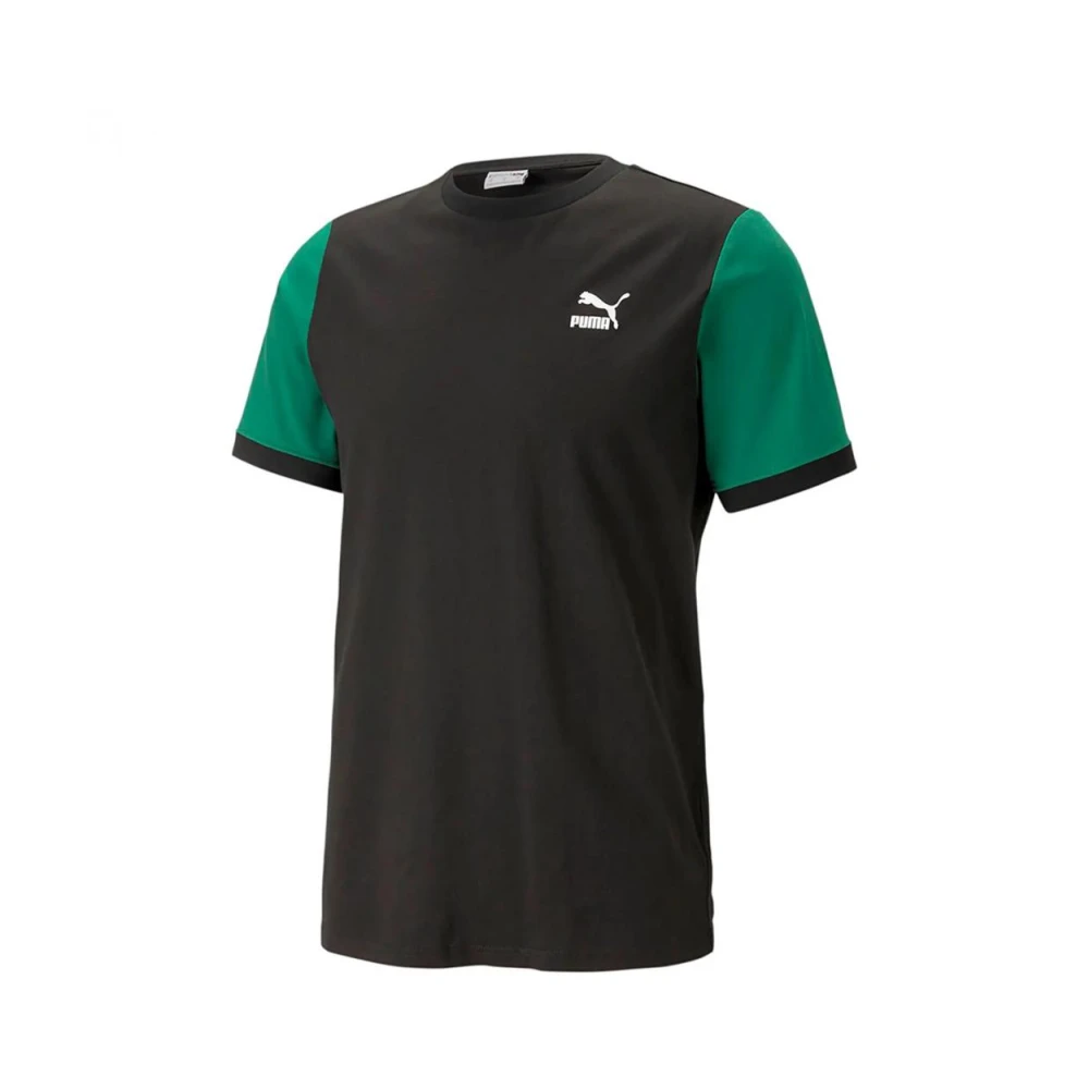 Puma Kleurrijke Block T-shirt met Regular Fit Black Heren