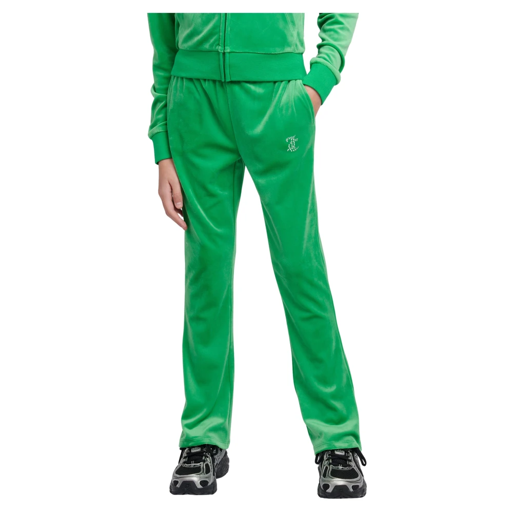Juicy Couture Girls Green Sweatpants, 8 Y, Diamante Bootcut Joggers For