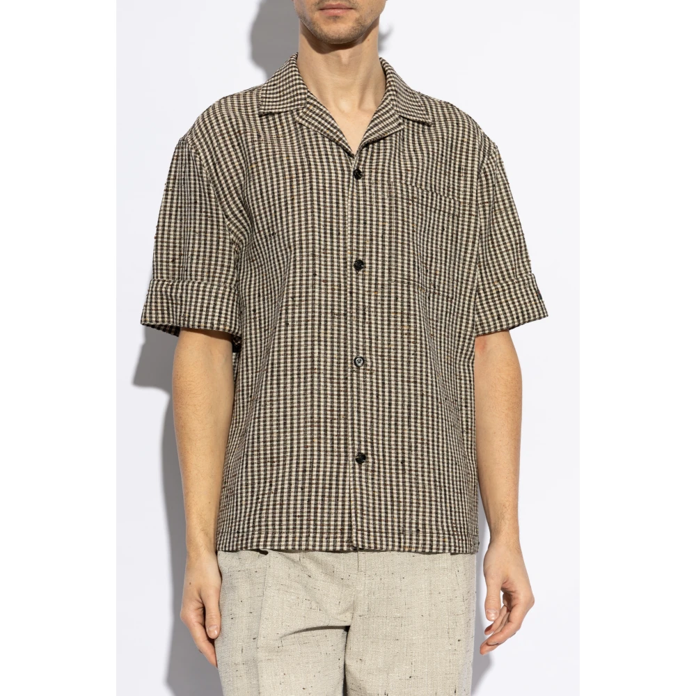 Bottega Veneta Overhemd met ruitpatroon Beige Heren