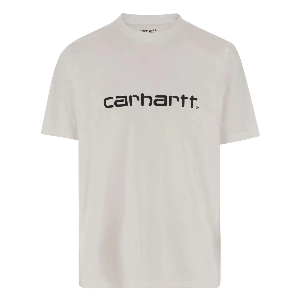 Carhartt Wip Men's White Script T-Shirt In /Black - T-Shirts - L - Tops