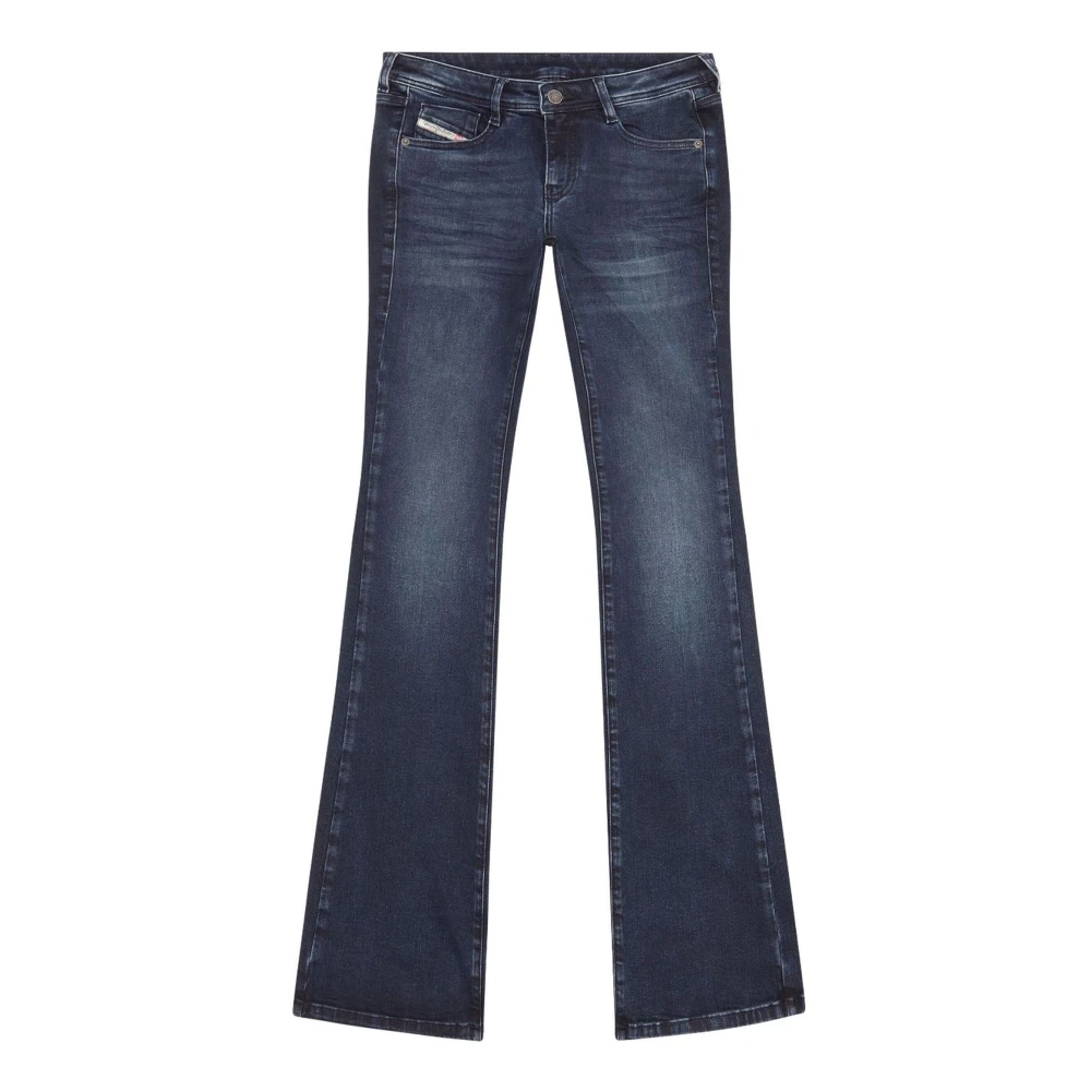 Diesel Donkerblauwe Jeans met Lage Taille en Uitlopende Pijpen Blue Dames