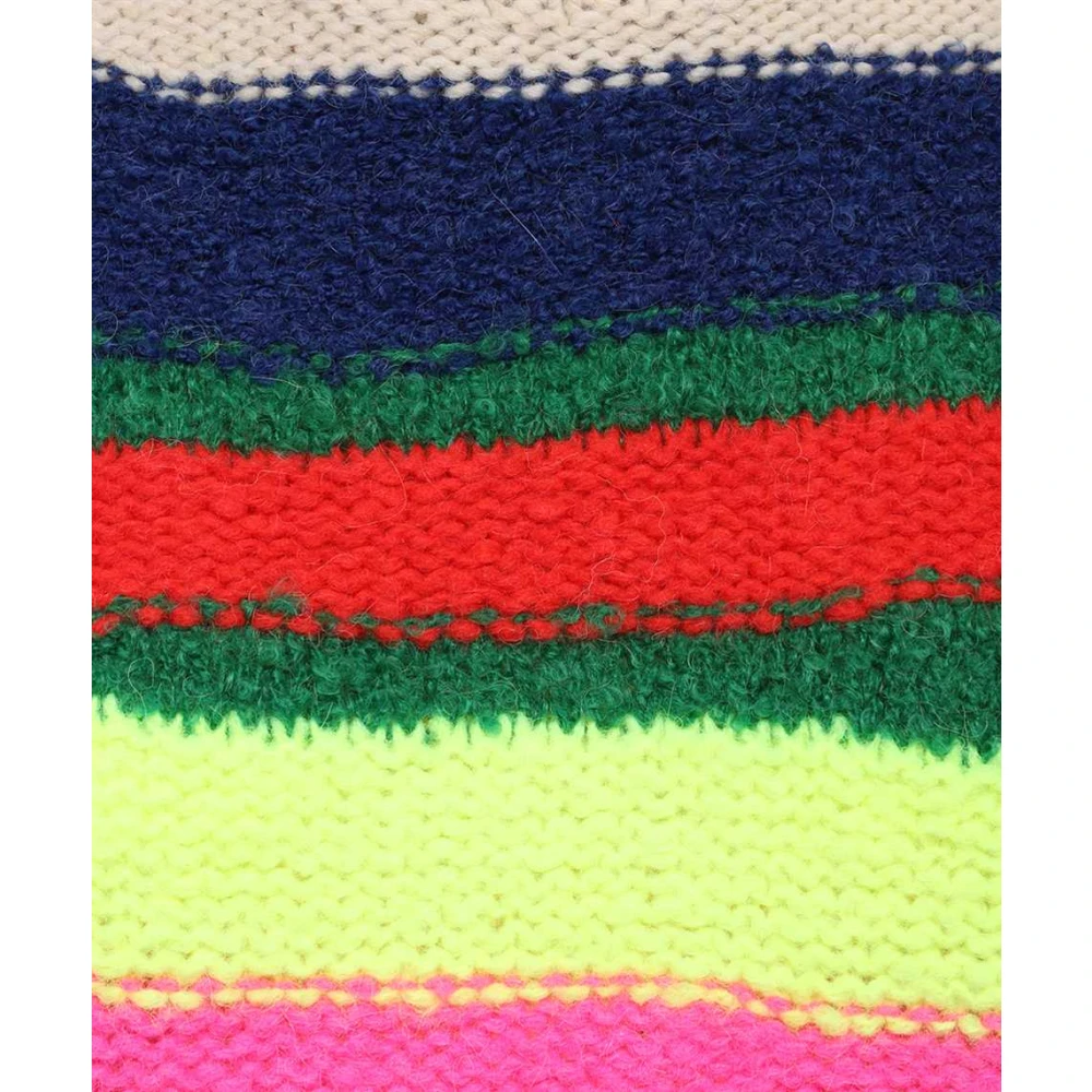 Dsquared2 Geribbelde Crew-Neck Sweater Alpaca Wol Multicolor Dames