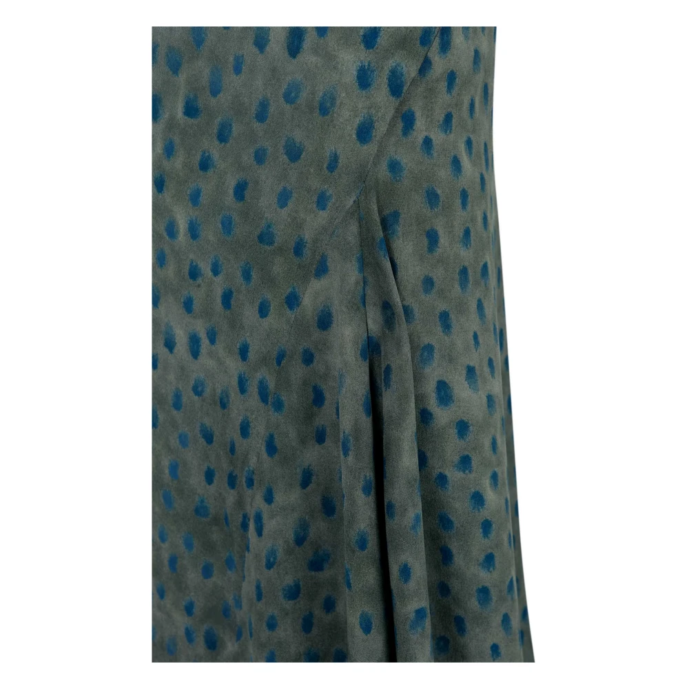 Cortana Zijden Ciro Print Lange Jurk Blue Dames