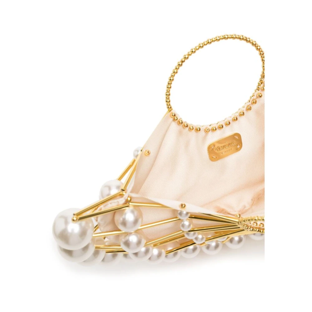 Vanina Nep Parels Kralen Handtas White Dames