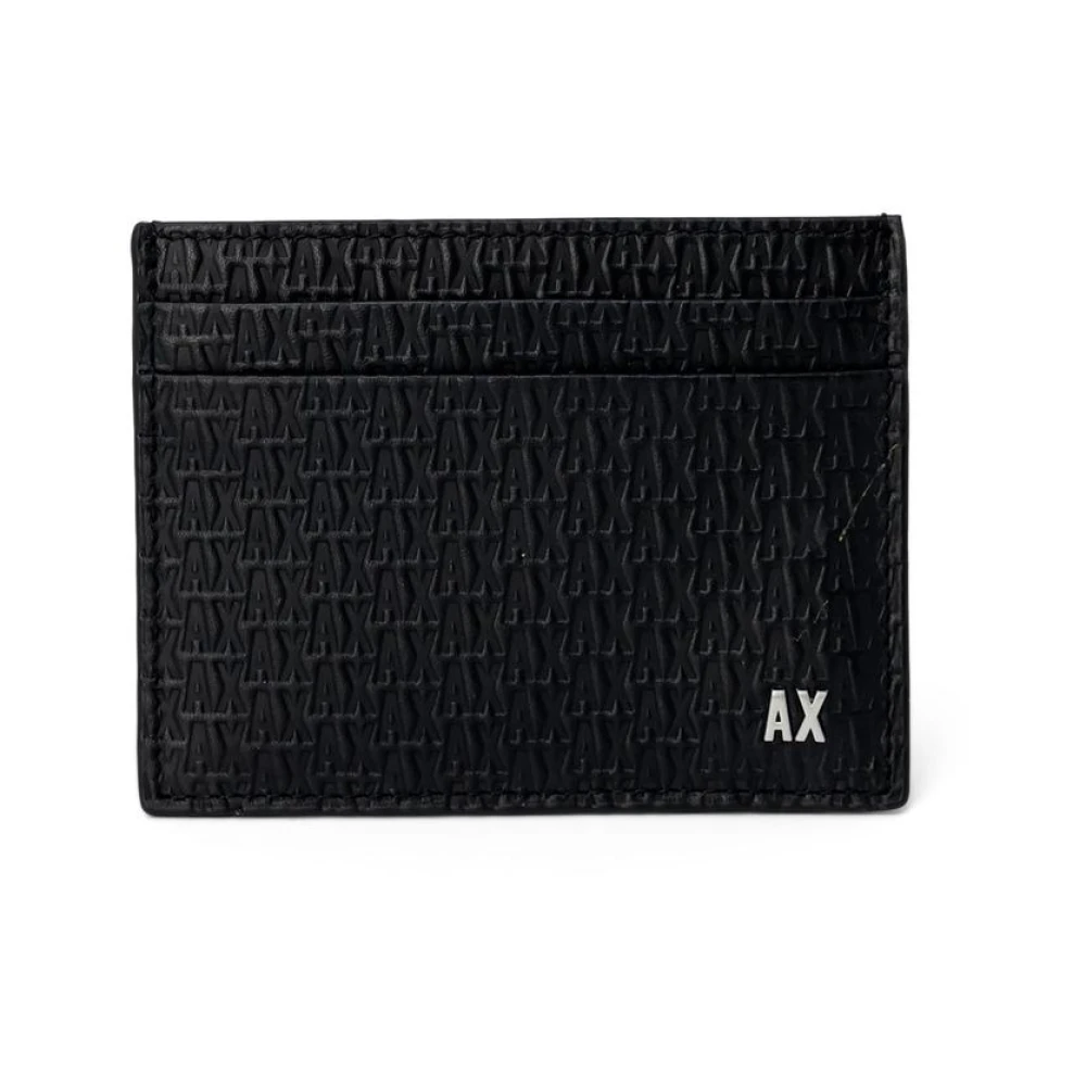 Armani Exchange Men's Black Wallets & Cardholders, One Size, Cardholder Ax Logo