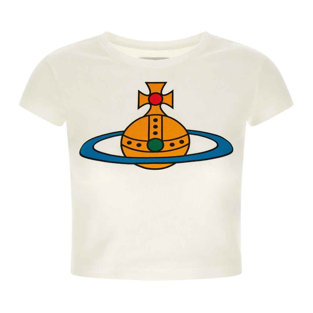 Vivienne Westwood Women's White T-Shirts, M, Oversized Orb Baby Peru T-Shirt