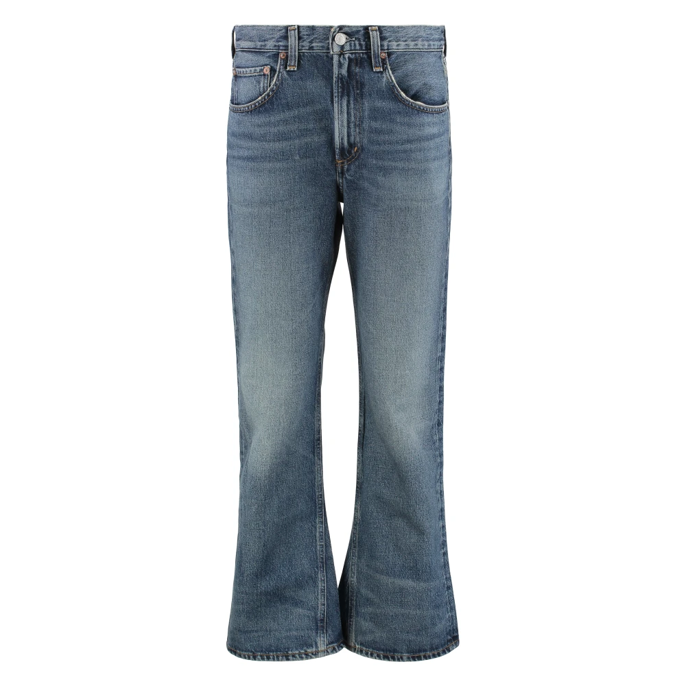 Agolde Women's Blue Mid Rise Kick Boot Ankle - Bootcut Jeans - W28 - Jeans
