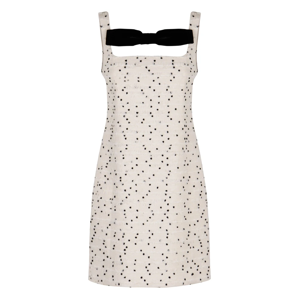 Nina Ricci Polka-dot mini-jurk met strik aan de voorkant White Dames