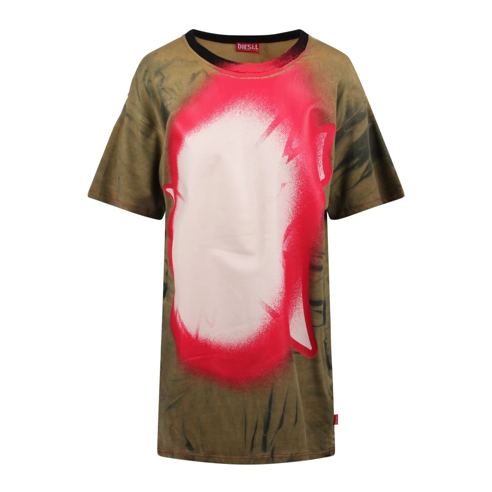 Diesel Lager T-shirt klänning med tryck Multicolor, Dam