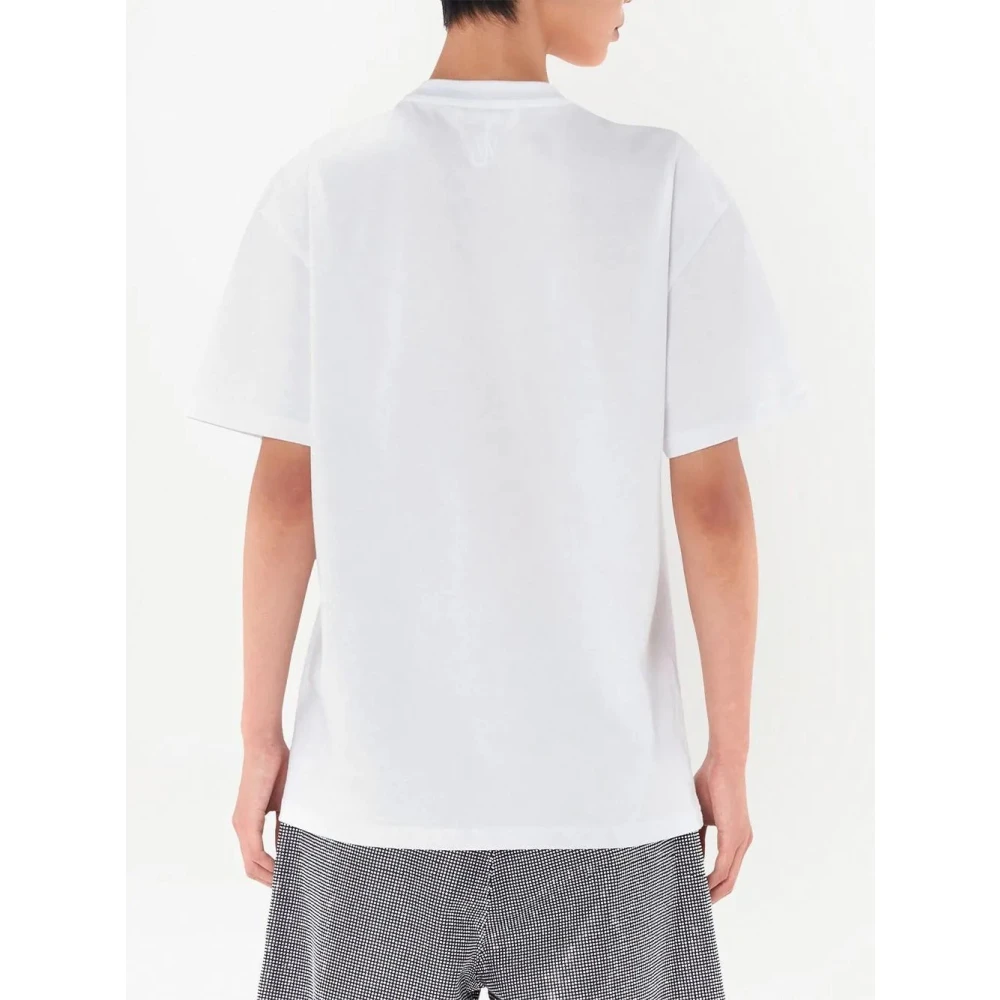 JW Anderson Pailletten Globe T-Shirt White Dames