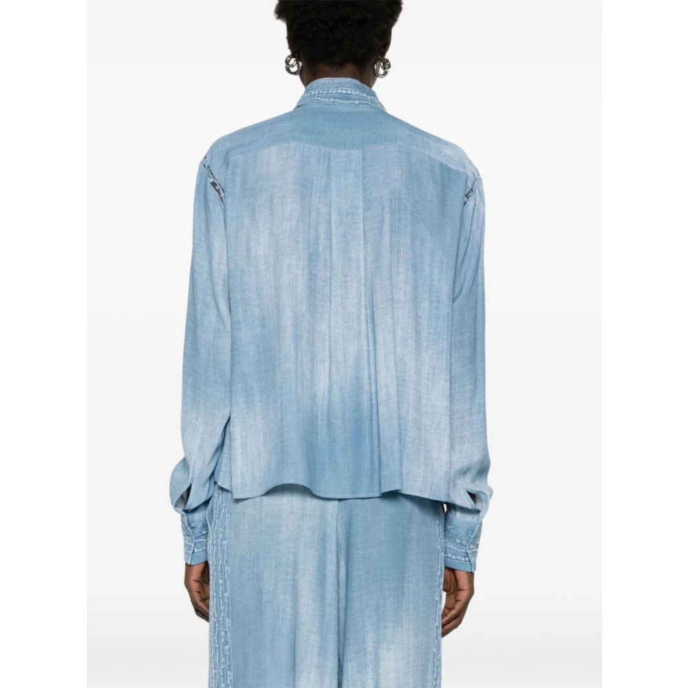 Ermanno Scervino Lichtblauw Overhemd Knoopmanchetten Blue Dames