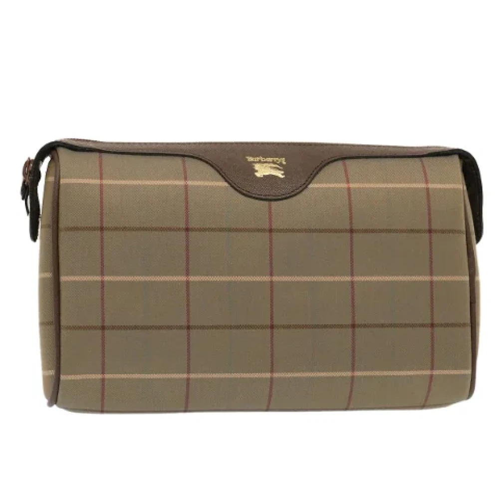 Burberry Vintage Pre-owned Canvas clutches Beige Dames