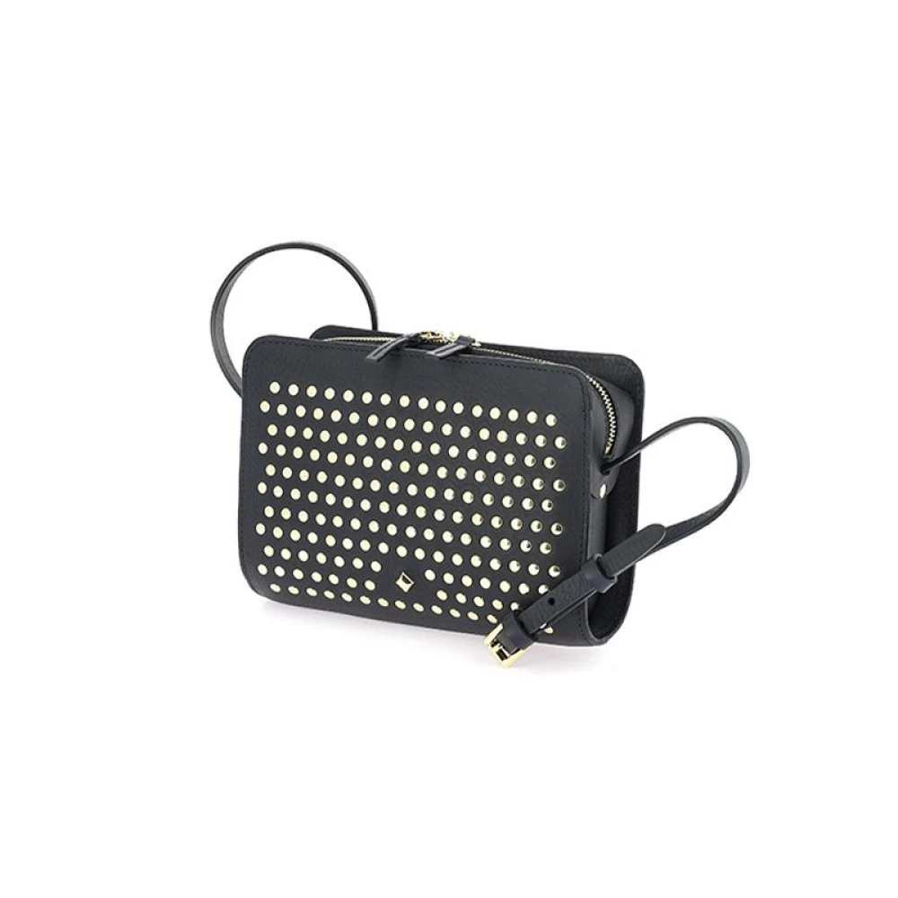 Herbert Frère Soeur Navy Leren Mini Schoudertas Black Dames