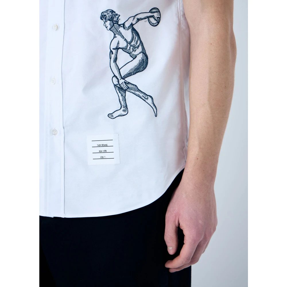 Thom Browne Geborduurd koordshirt van katoenen canvas White Heren