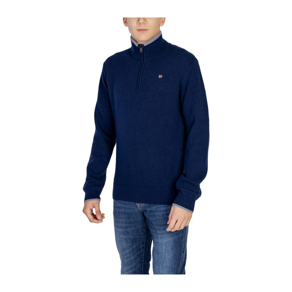 Napapijri Gebreide wolmix trui Blue Heren