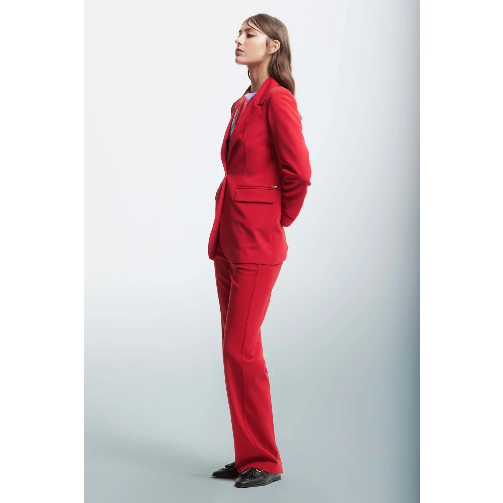 Kocca Elegant Single-Breasted Jacket Viscose Blend Red Dames