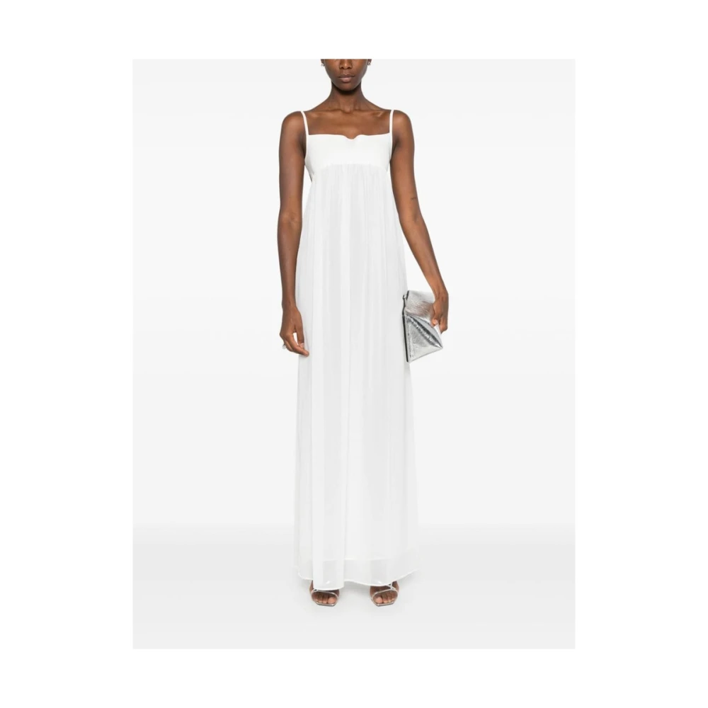 Jacquemus Witte Jurk met Vierkante Hals en Uitsnijding White Dames