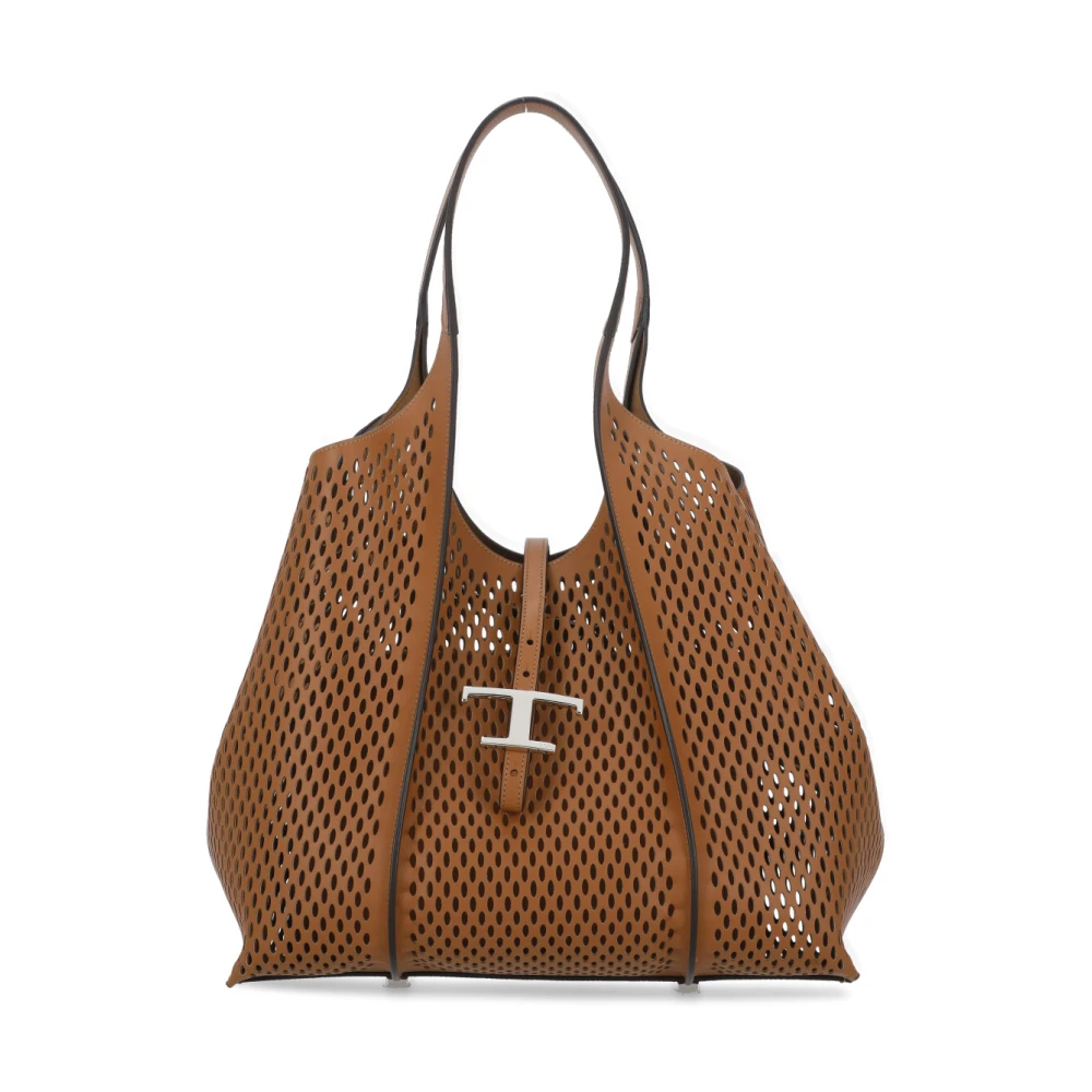 TOD'S Bruine leren winkeltas met Pochette Brown Dames
