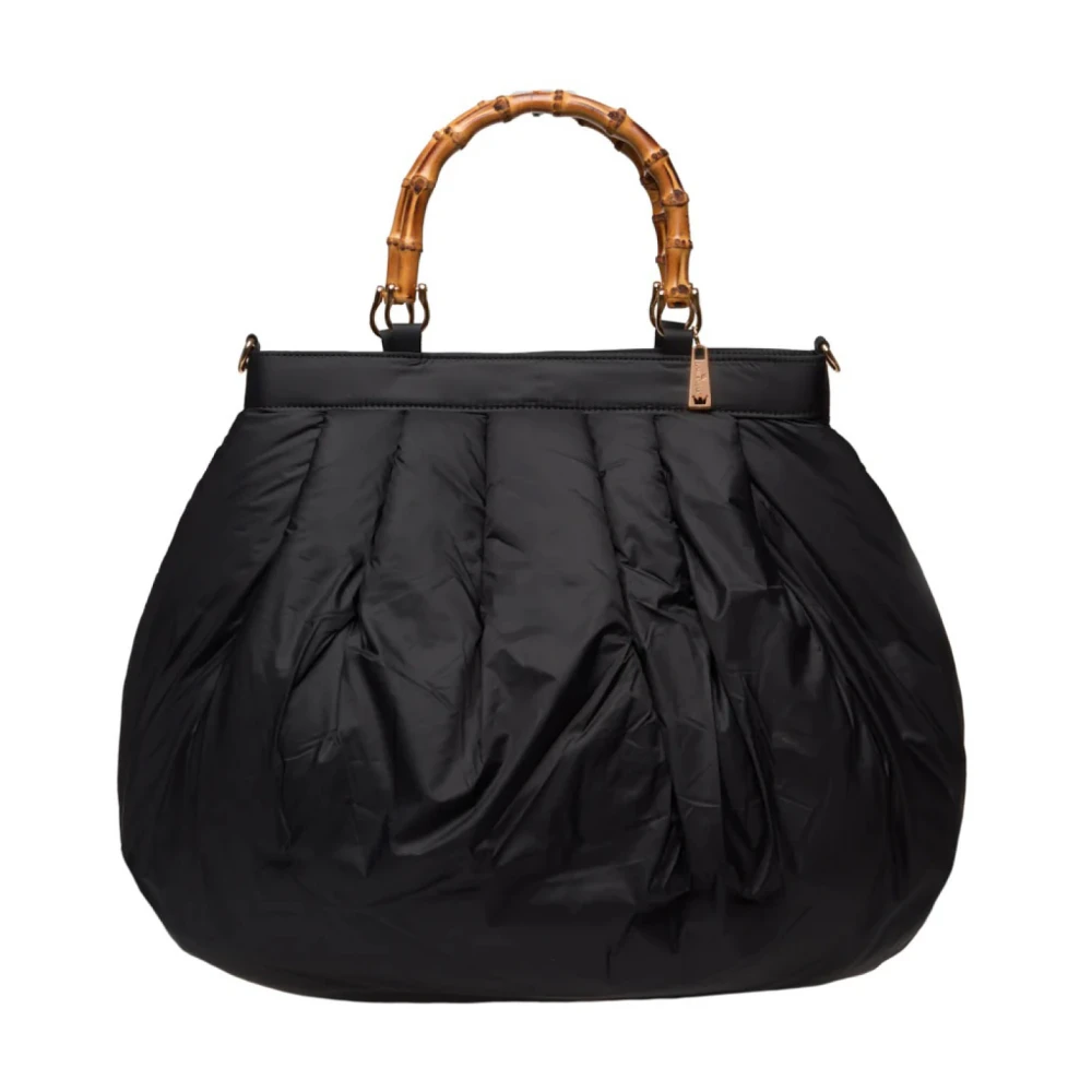 La Milanesa Gevoerde zwarte nylon handtas Mara Black Dames
