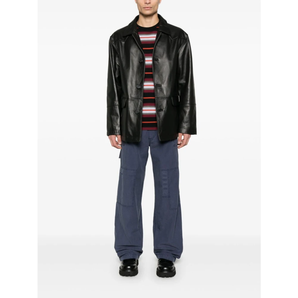 MM6 Maison Margiela Straight Leg Pants Blue Heren