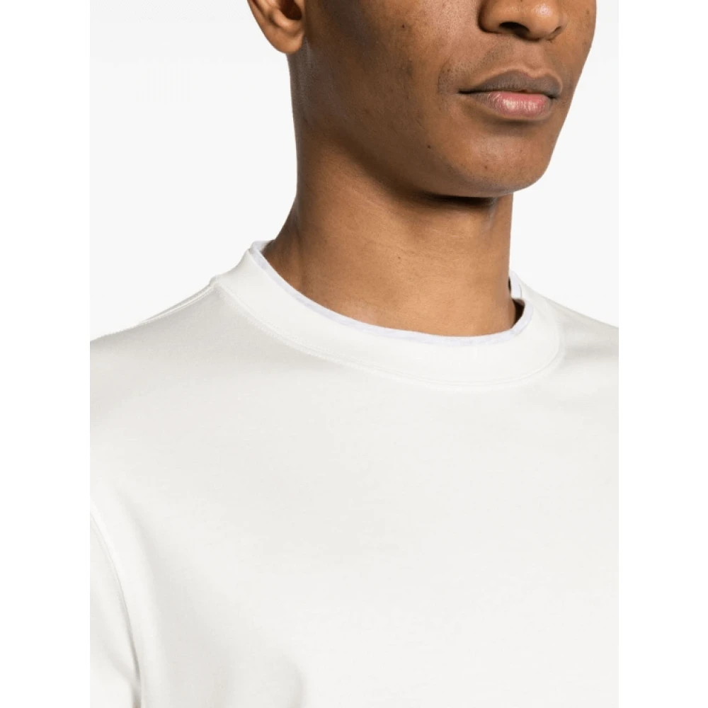 BRUNELLO CUCINELLI Gelaagd Katoenen T-shirt White Heren