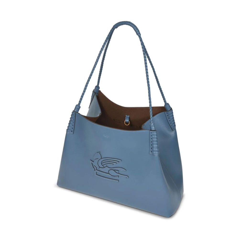 ETRO Heldere Blauwe Tote Tas met Patch Blue Dames