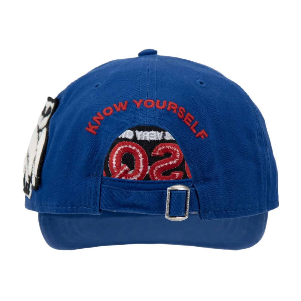 Dsquared2 Geborduurde baseballpet met gesp Blue Unisex