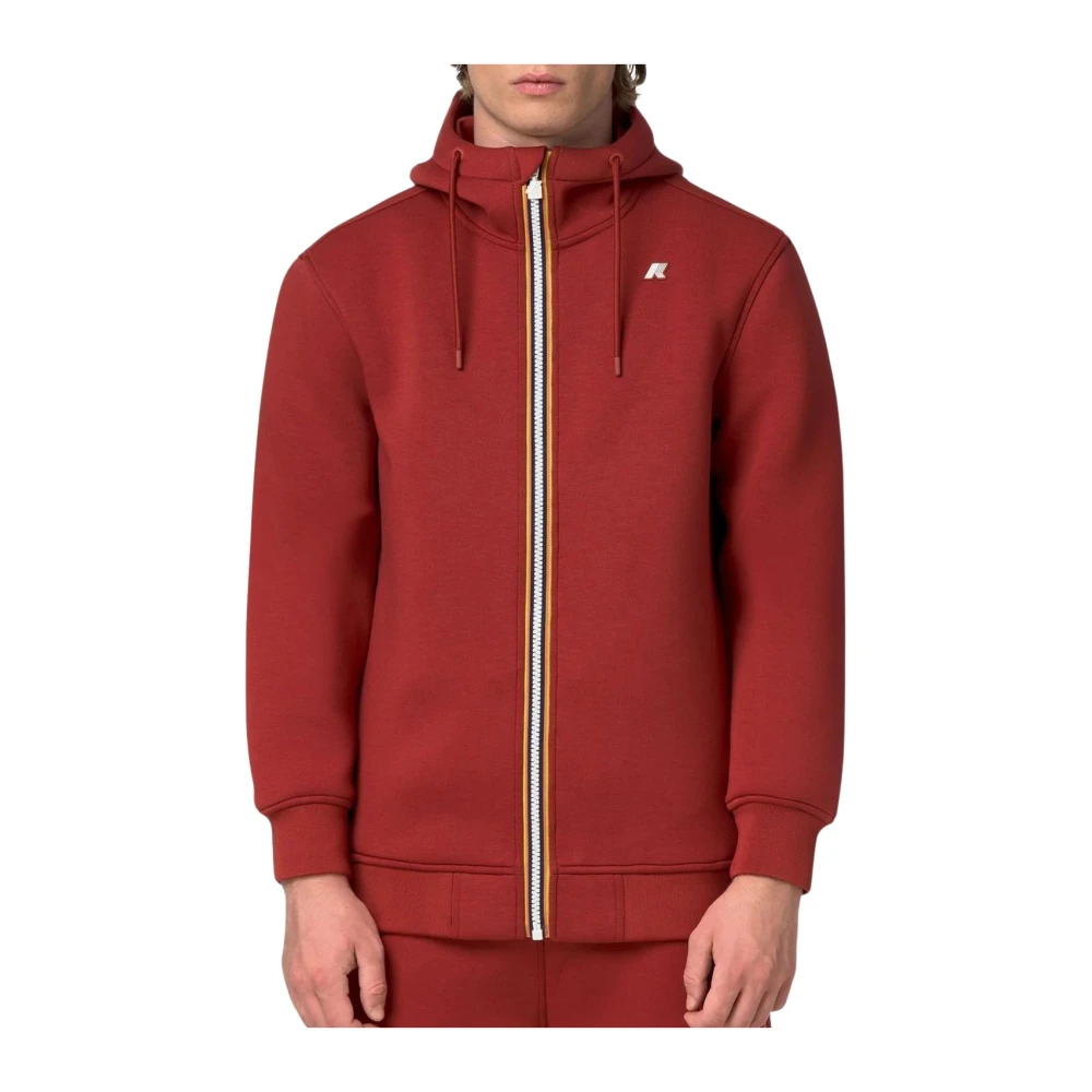 K-Way Uomo Rosso Felpe, L, New,