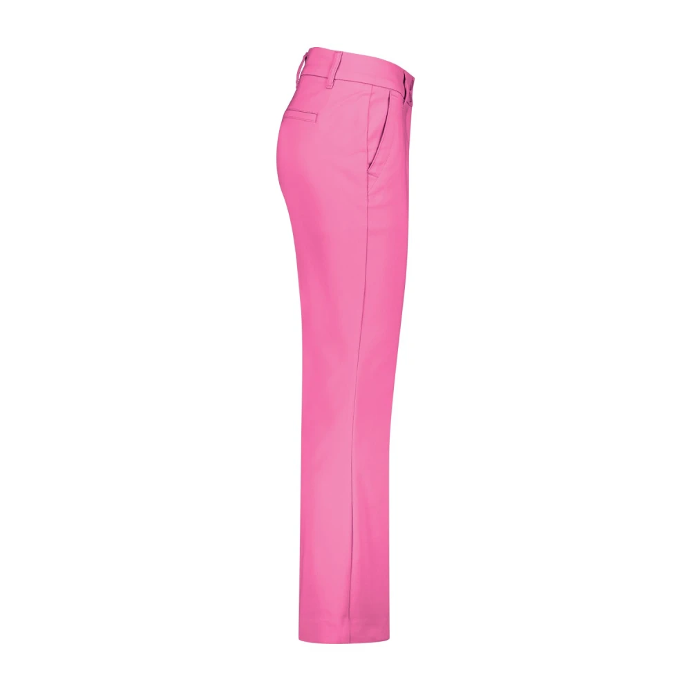 Red Button Cyclaam Flared Broek met Brede Tailleband Pink Dames