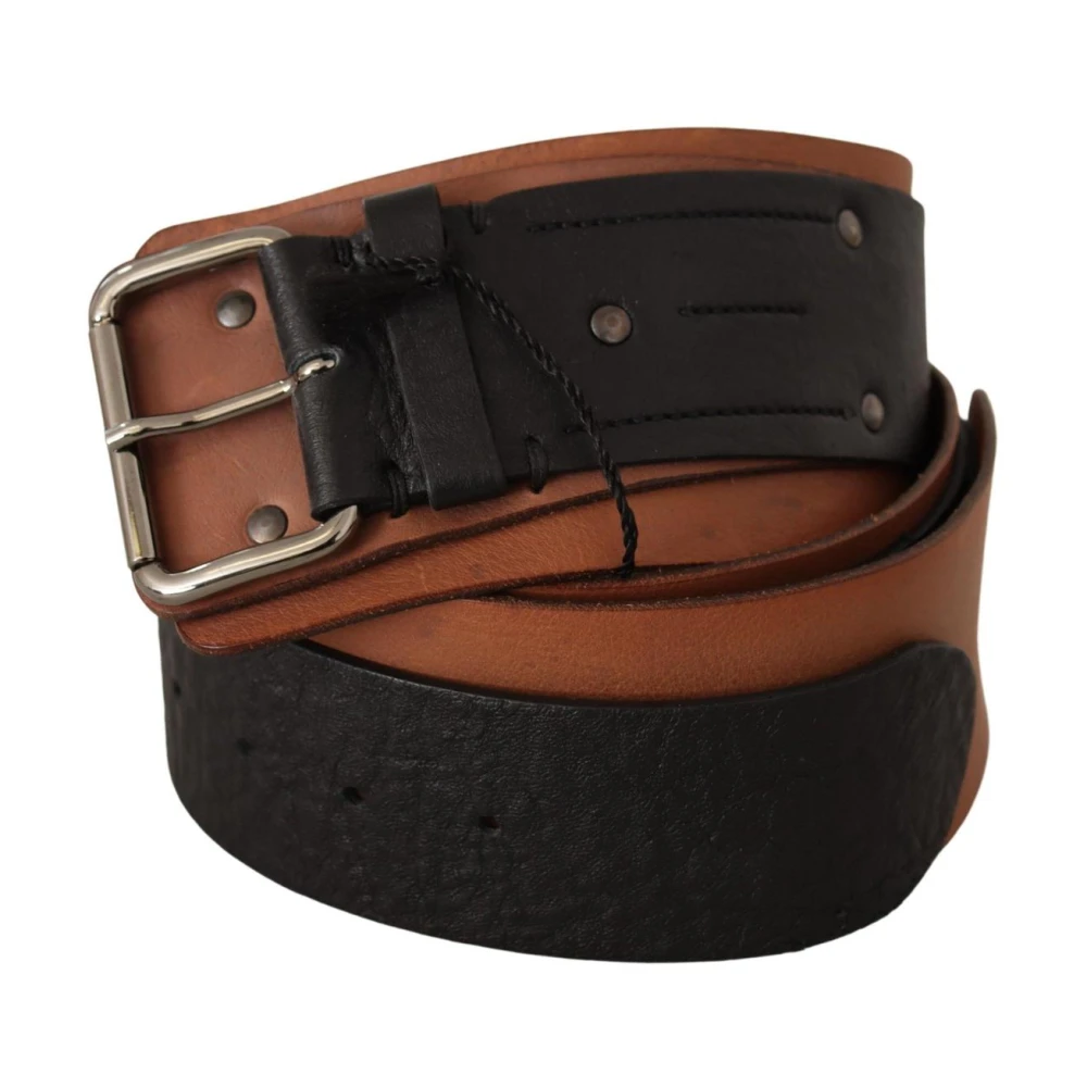 Costume National Women's Silver Leather Belt With Tone Buckle