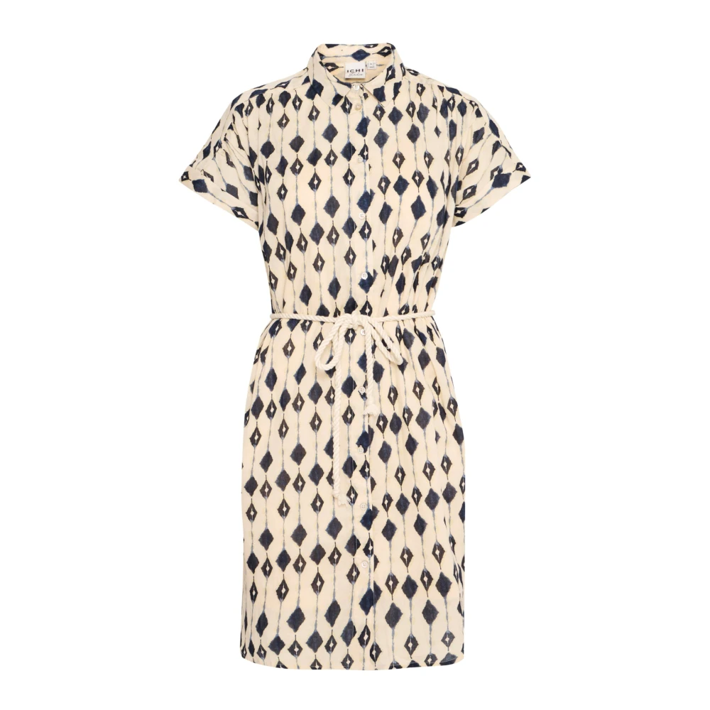 Ichi Multicolor Total Eclipse Ikat Aop Shirt Dress - Female - Shirt Dresses - Xs - Dresses