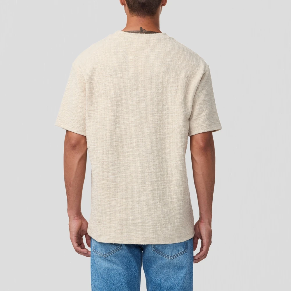 Nn07 Ecru Bouclé Borduurlogo T-shirt Beige Heren