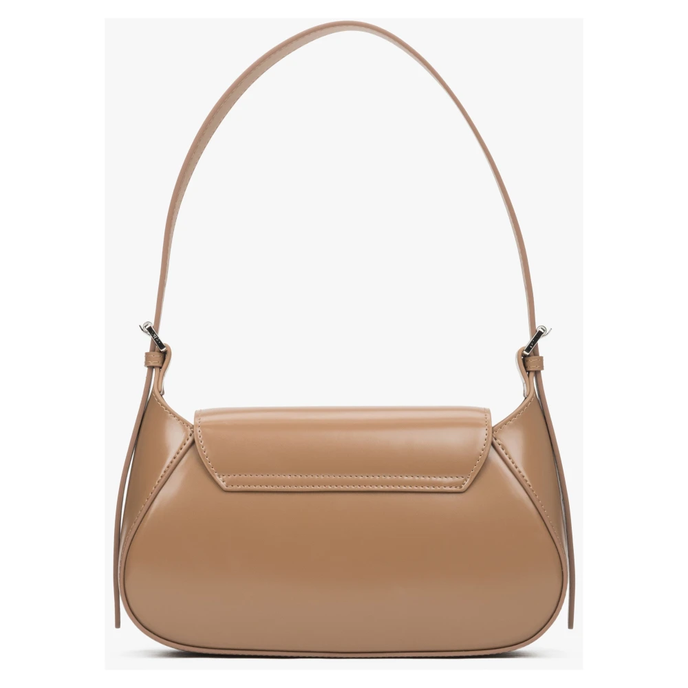 Estro Kleine Beige Leren Schoudertas voor Vrouwen met Hartvormige Pin Er00116267 Beige Dames