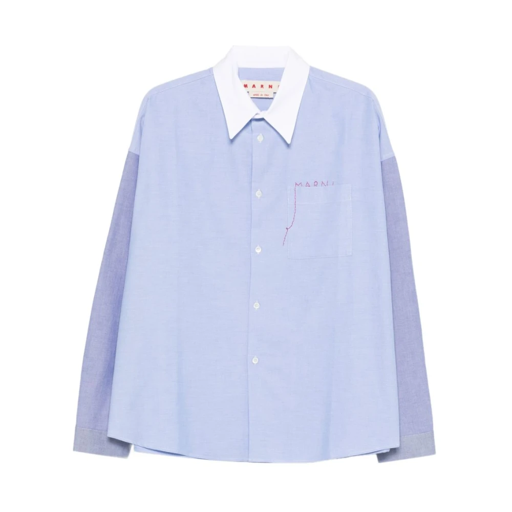 Marni Men's Blue Pocket Long Sleeve Shirt