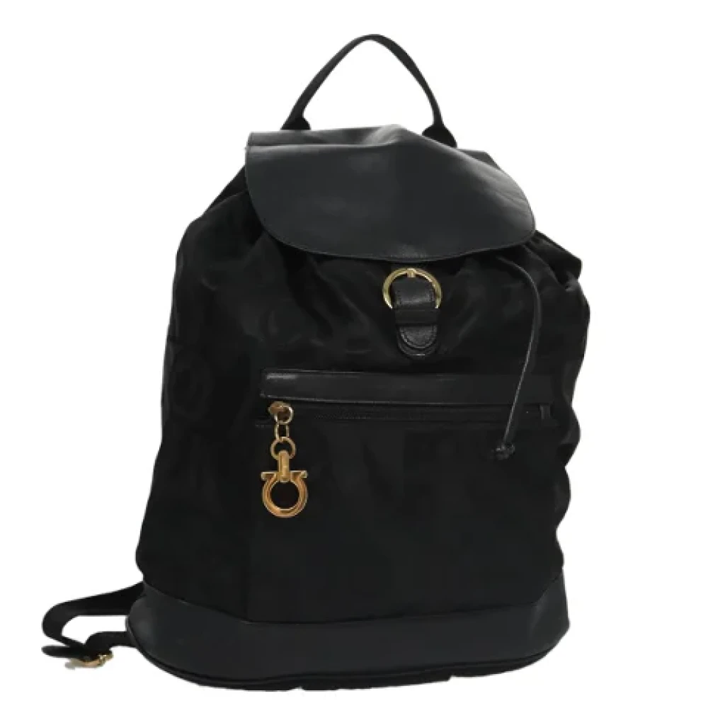 Salvatore Ferragamo Pre-owned Nylon backpacks Black Dames