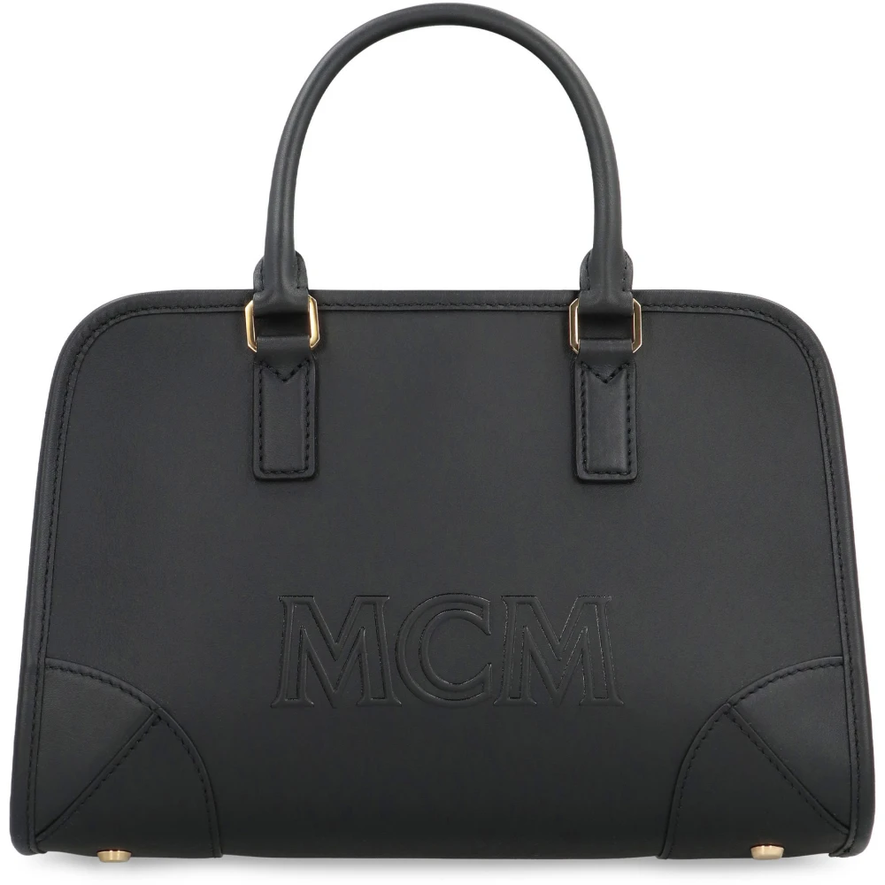 MCM Boston Leren Handtas Black Dames