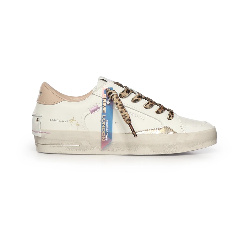 Crime London Women's White Sneakers, 7 Uk, Sk8 Deluxe