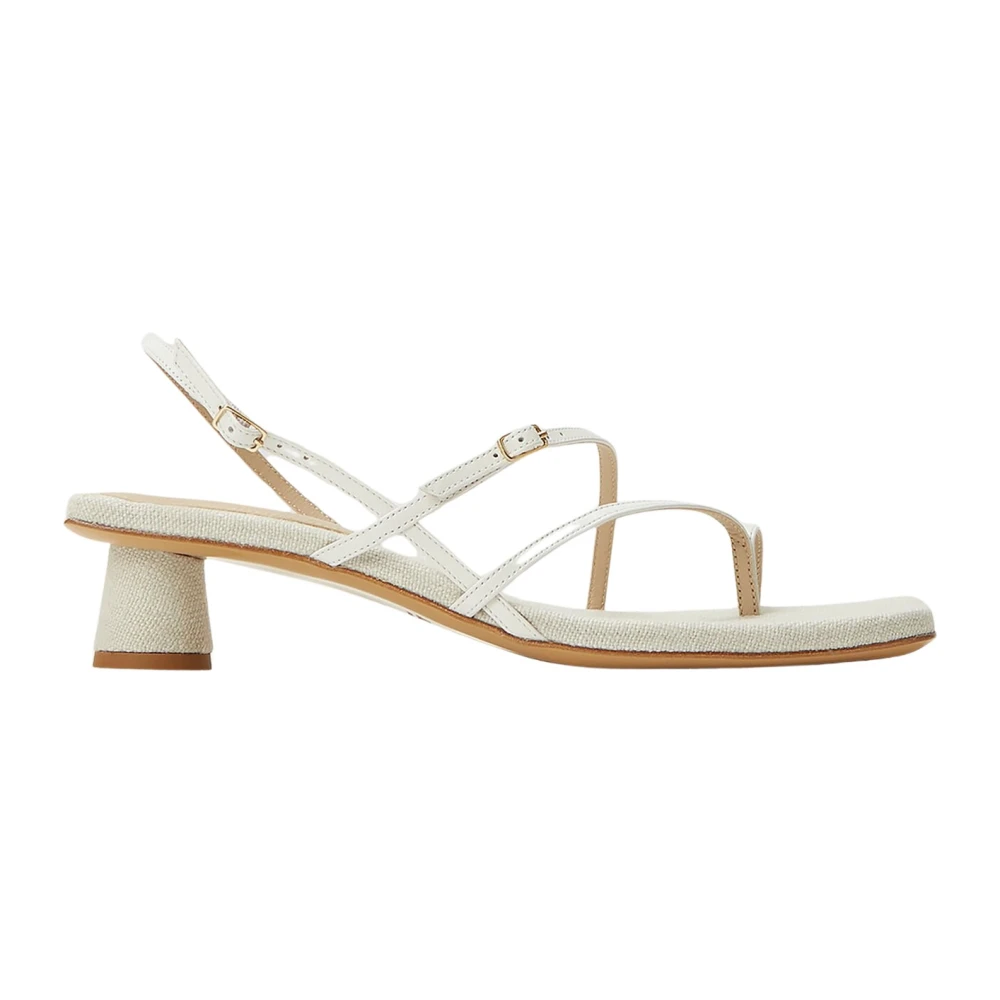 Jacquemus Rem Läder Plattform Sandaler White, Dam