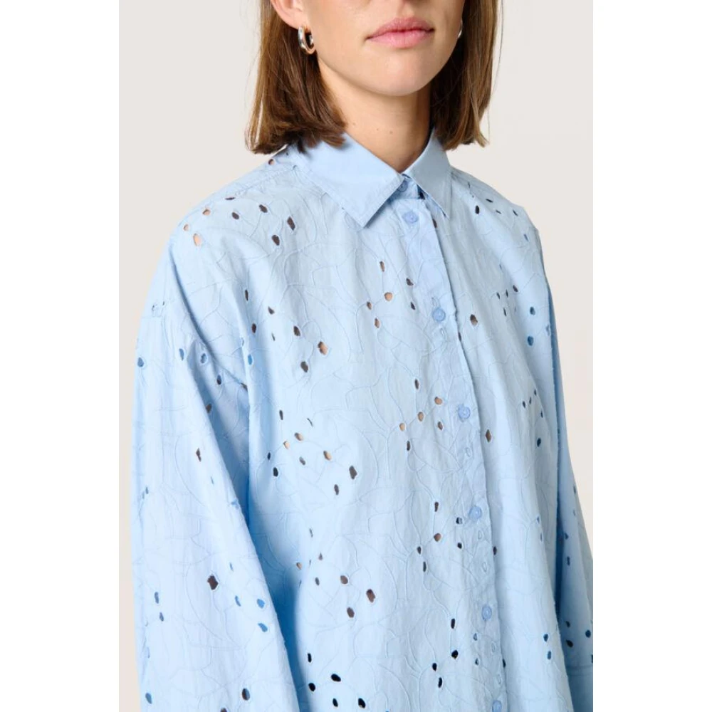 Soaked in Luxury Elegante Sliva Shirt Blue Dames