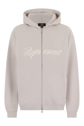 Hooded Script Logo Zip Sweatshirt