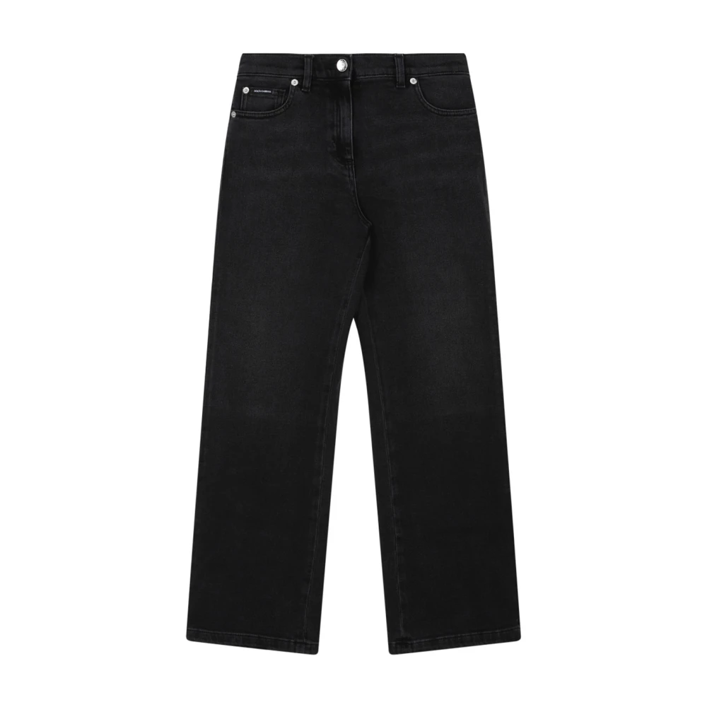 Dolce & Gabbana Women's Black Logo Plaque Jeans