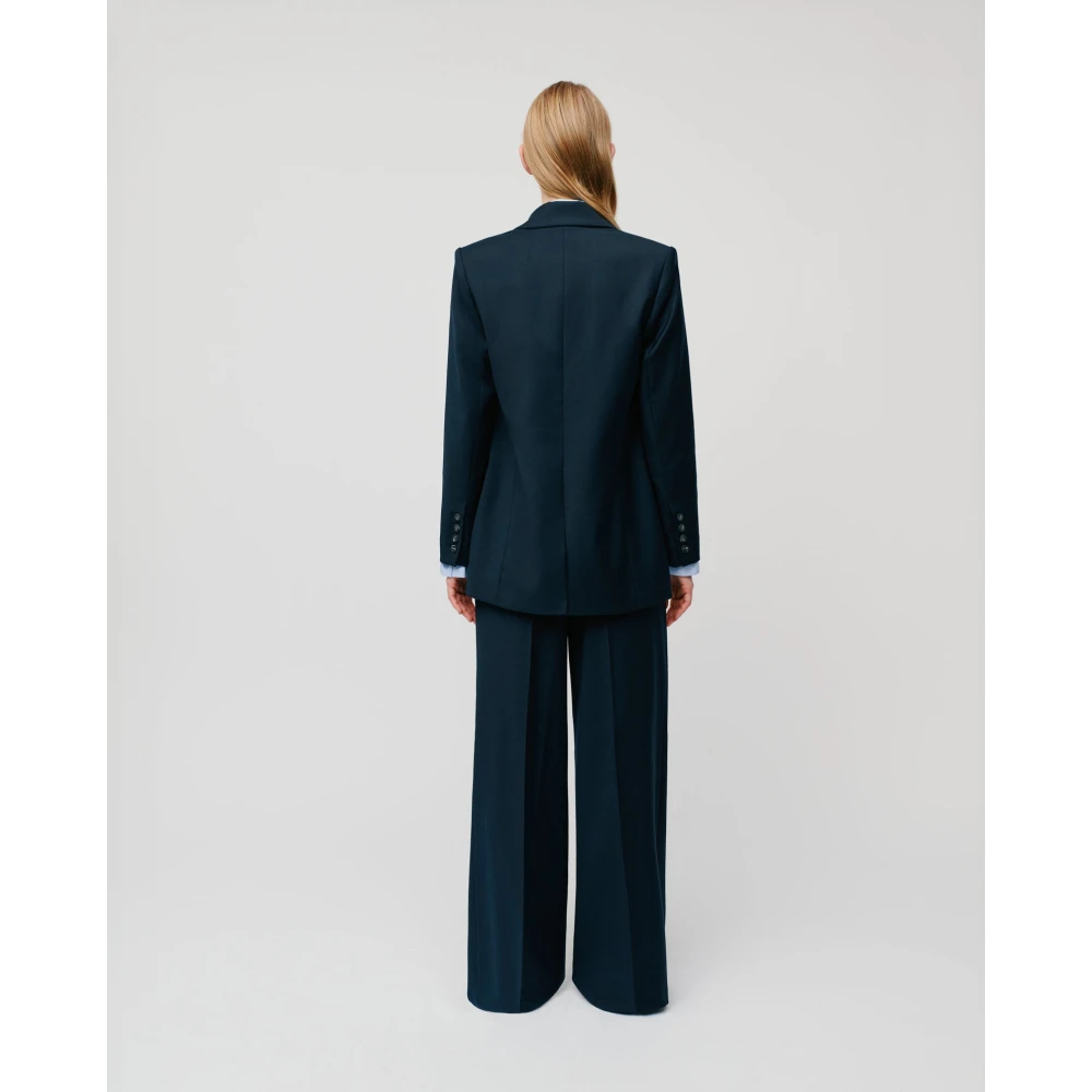 IVY OAK Wijde Plooiende Broek Donkerblauw Blue Dames