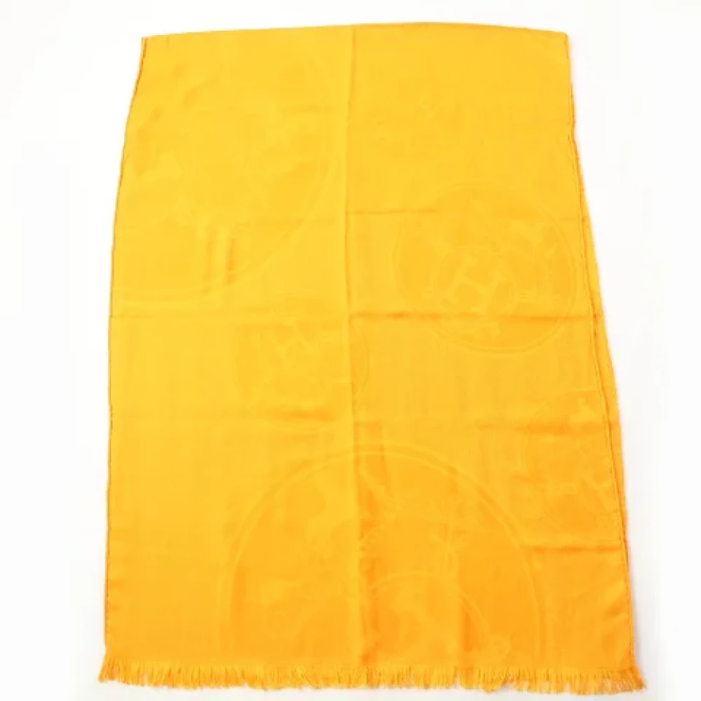 Hermès Vintage Pre-owned Cashmere scarves Orange Dames