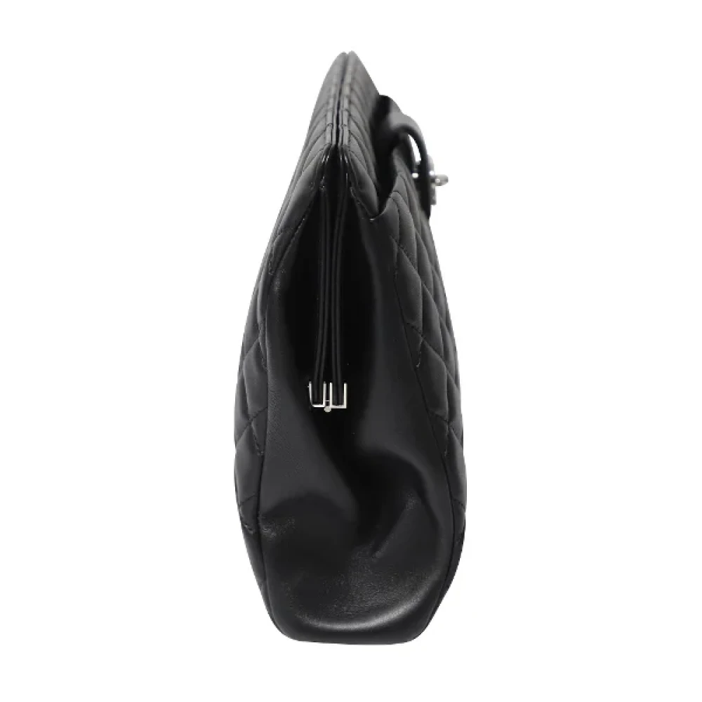 Chanel Vintage Pre-owned Leather clutches Black Dames
