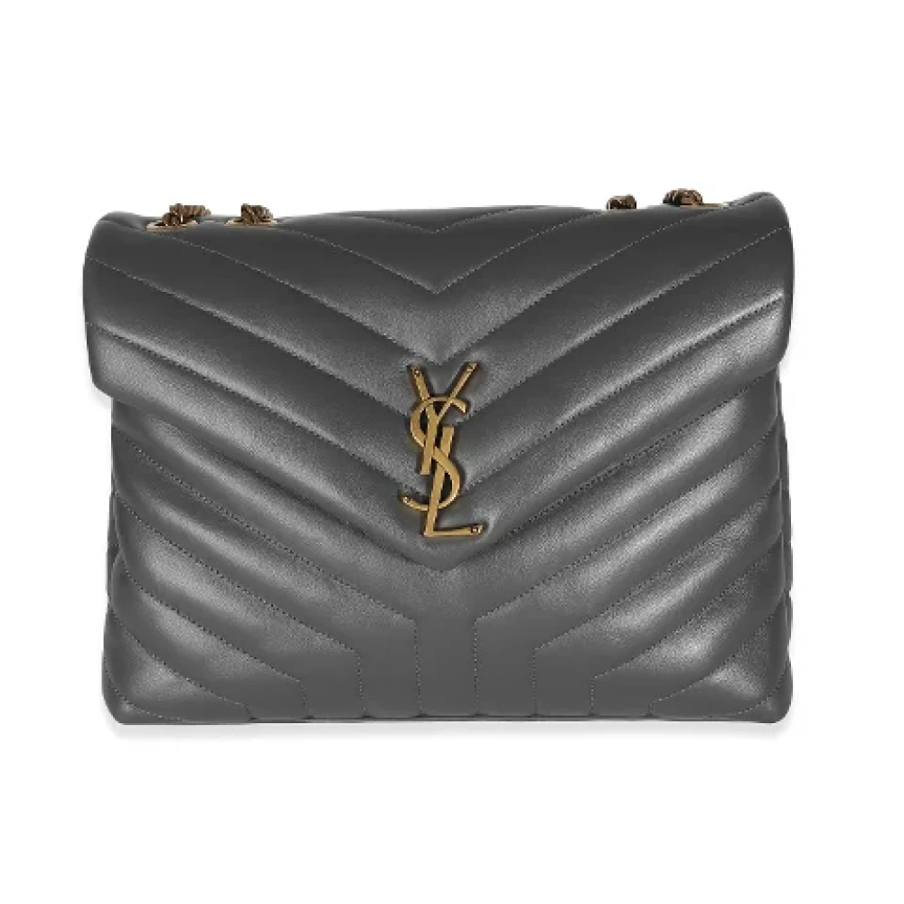 Yves Saint Laurent Vintage Pre-owned Leather shoulder-bags Gray Dames