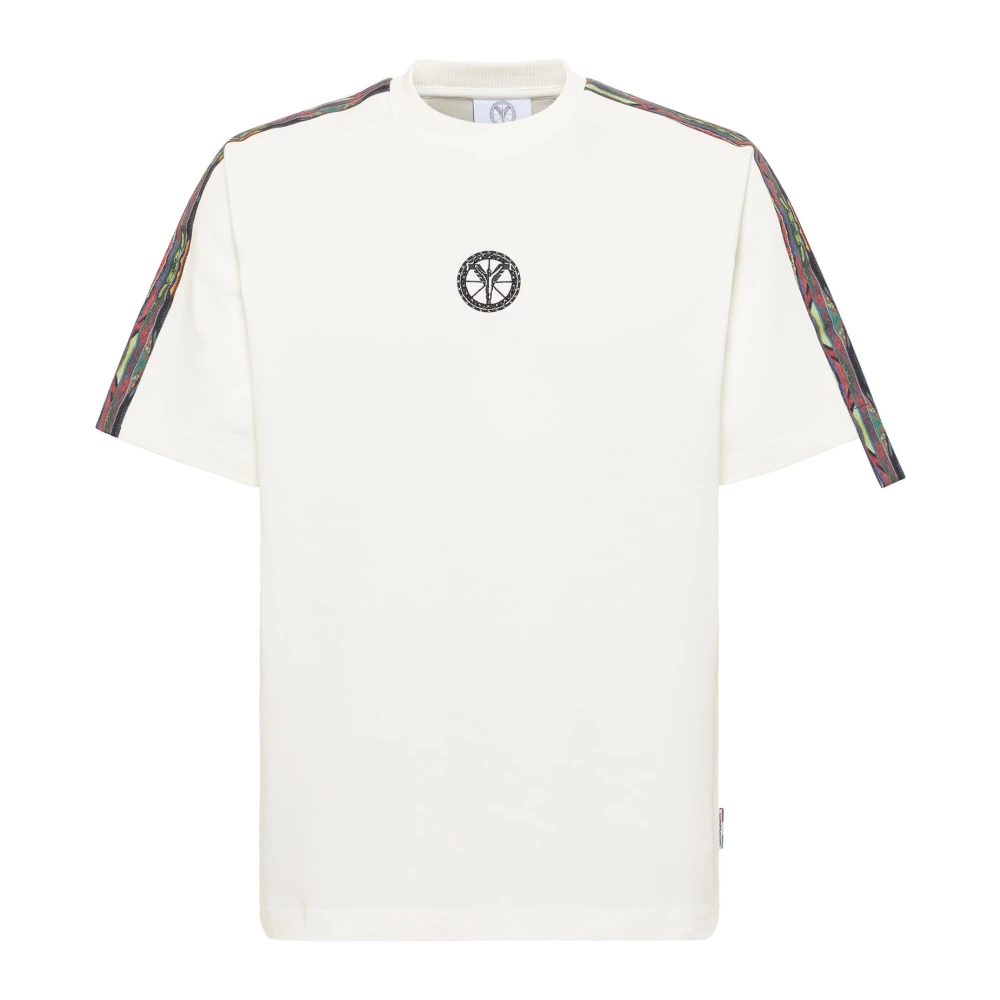Carlo Colucci Men's White Raglan T-Shirt - Tapes