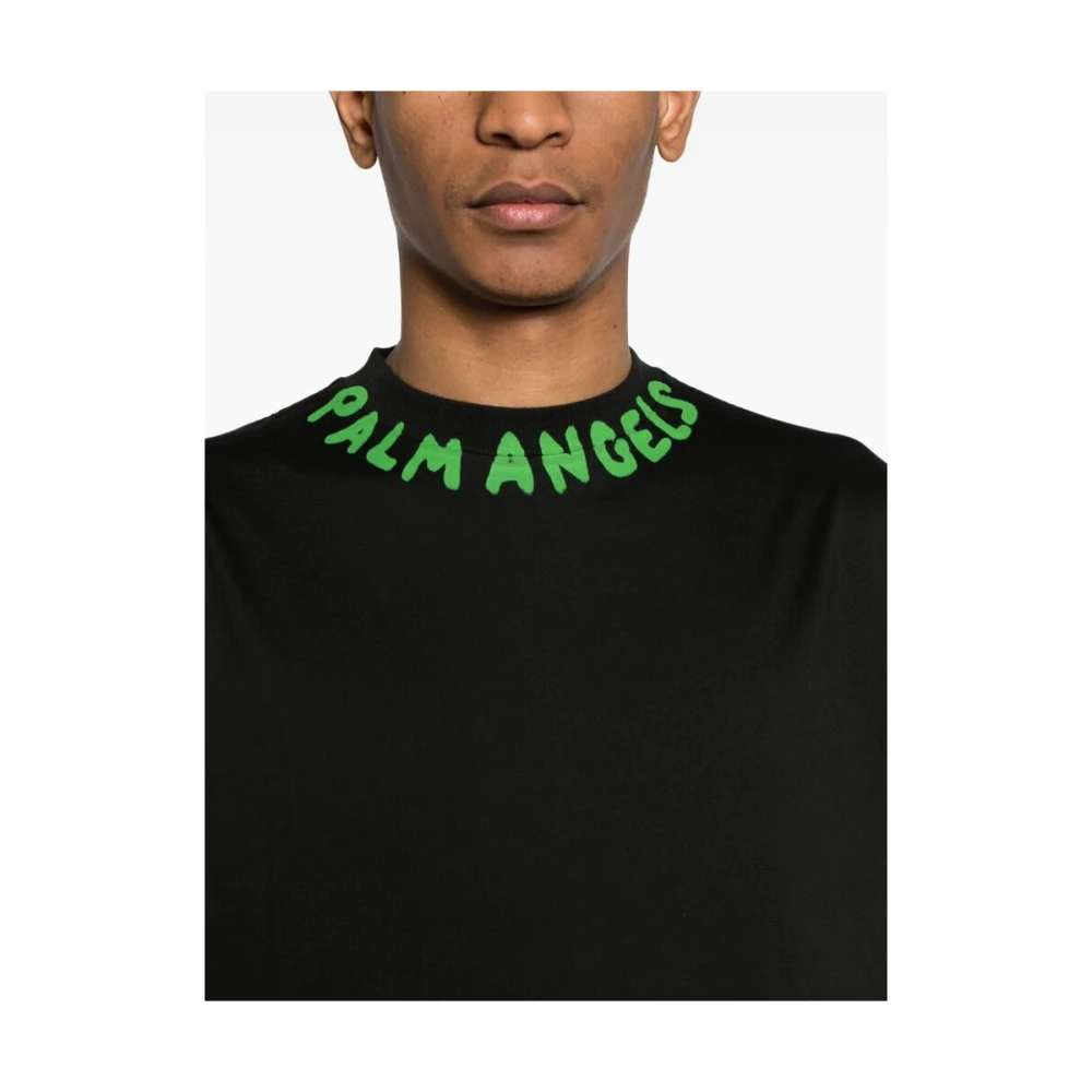 Palm Angels T-shirt met logo print Black Heren