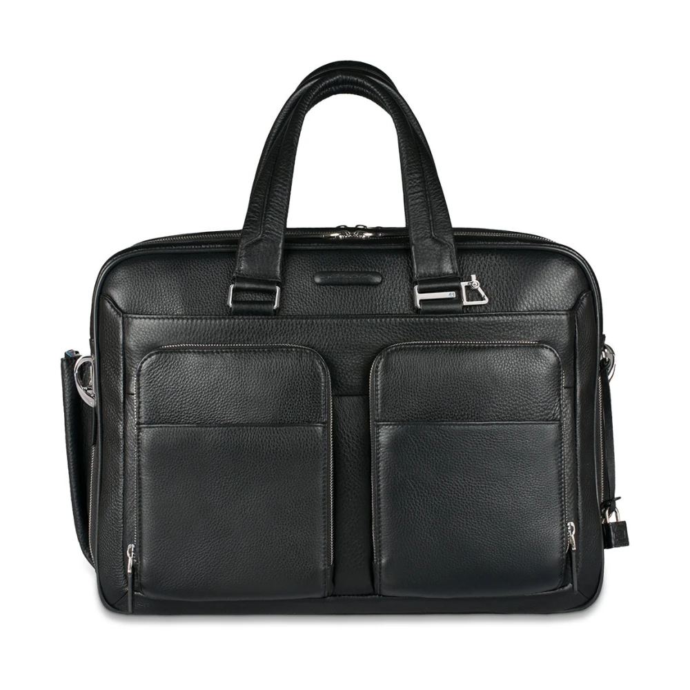 Piquadro Mannelijk Zwart Expandable Laptop Bag 15,6”
