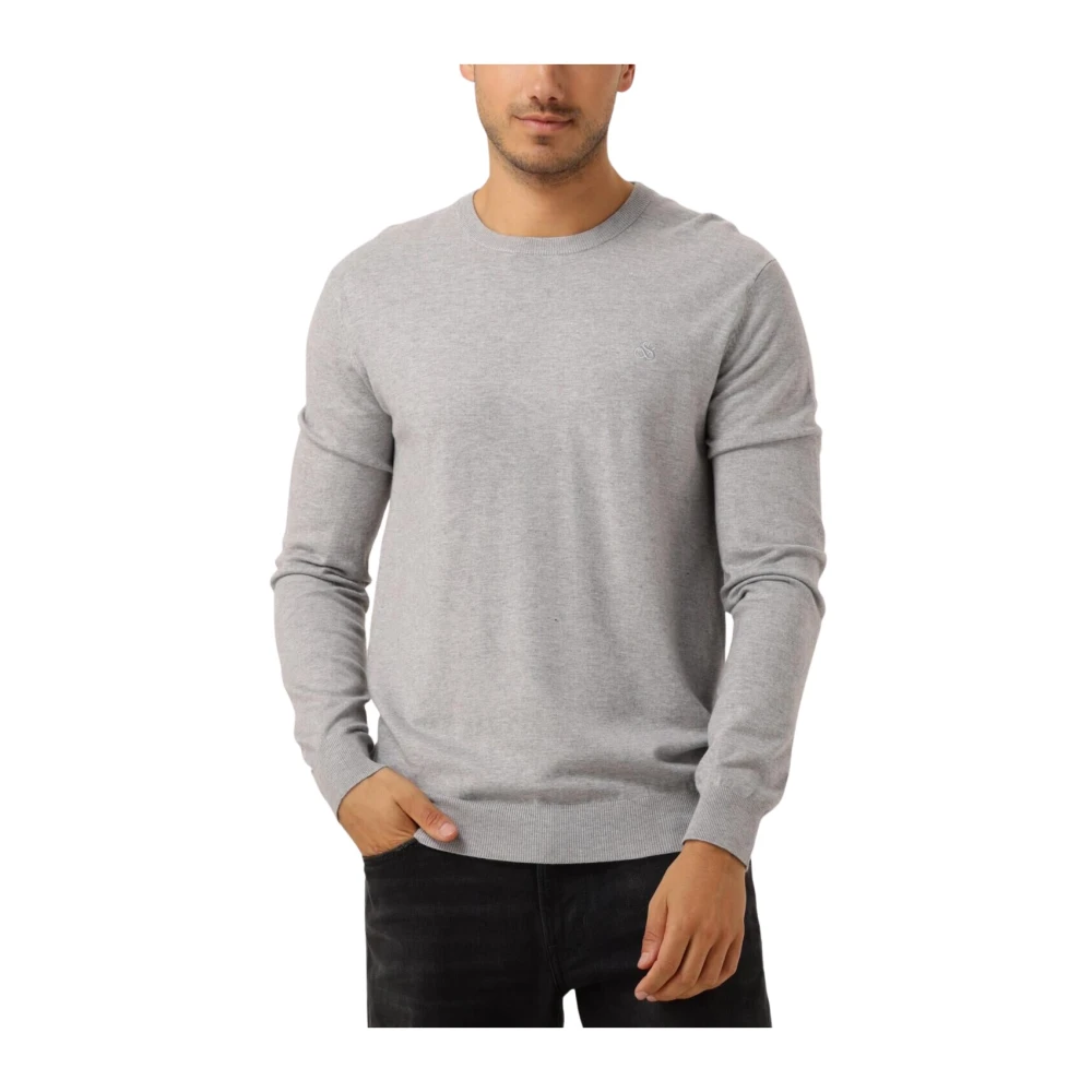 Scotch & Soda Grijze Viscose Crewneck Pullover Sweater Gray Heren